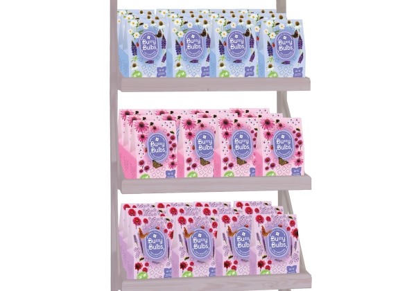 Sīpolpuķu maisījums Buzzy Bulbs 80 Packs (stends + 80 pakas)