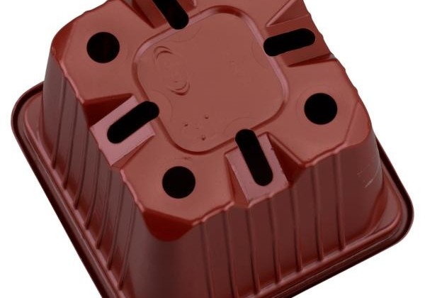 Puķu pods 8 x 8 x 7 cm, brūns