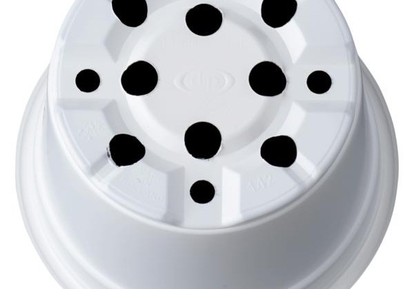 Puķu pods 13 cm L, balts