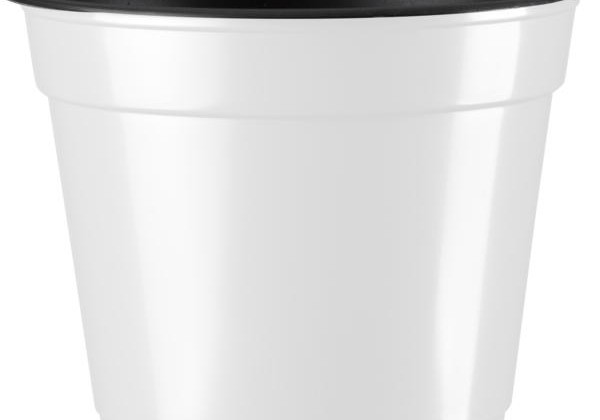 Puķu pods 14 cm L, balts