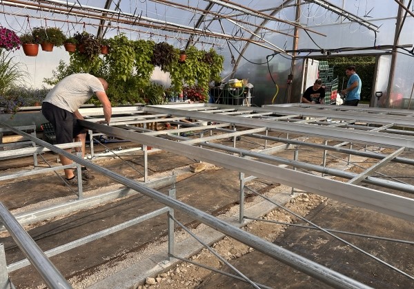 Bīdāmie, pludināmie siltumnīcu galdi 5,0 × 1,80m